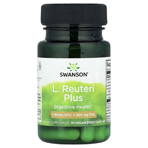 Swanson, L. Reuteri Plus, лактобактерии реутери, 30 веганских капсул EMBO Caps® AP
