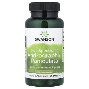 Swanson Vitamins, Full Spectrum®, андрографис метельчатый, 400 мг, 60 капсул