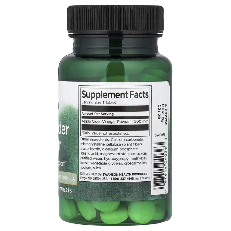 Swanson Vitamins, яблочный уксус, 200 мг, 120 таблеток