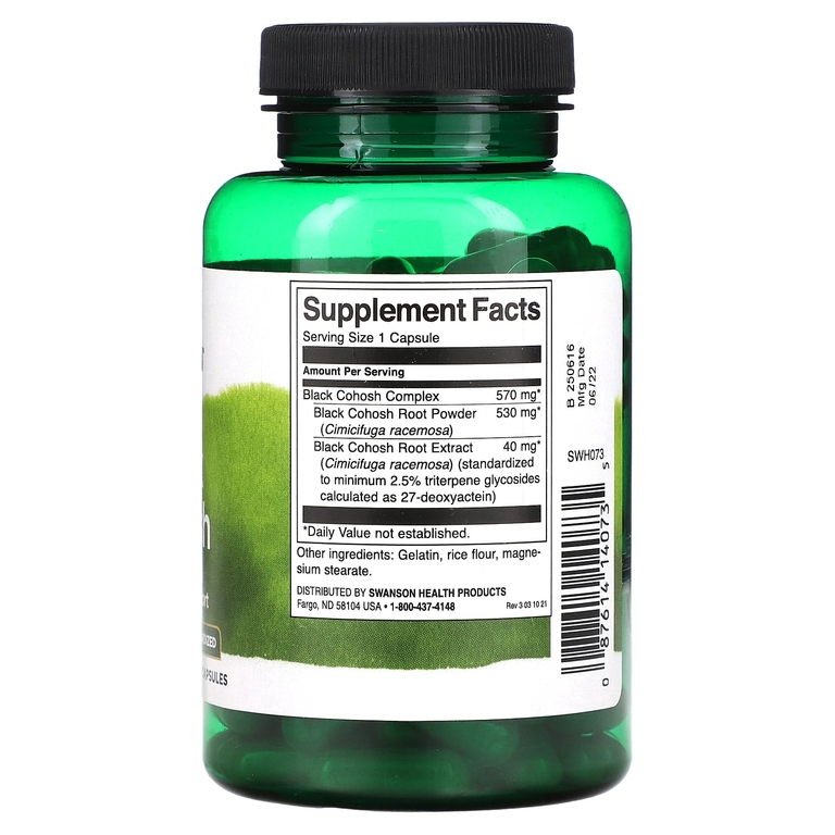 Swanson, Черный кохош, 40 мг, 120 капсул (Товар снят с продажи) 