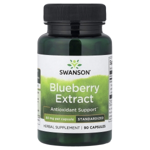 Swanson Vitamins, экстракт голубики, стандартизованный, 60 мг, 90 капсул (Товар снят с продажи) 