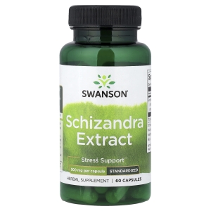 Swanson Vitamins, Экстракт лимонника, стандартизированный, 500 мг, 60 капсул