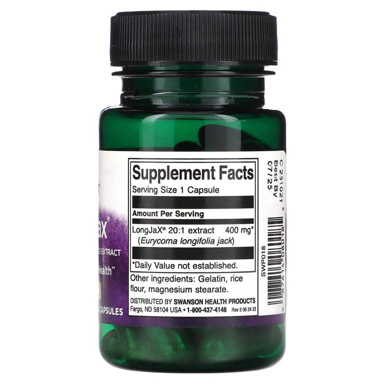 Swanson Vitamins, LongJax, экстракт эврикомы длиннолистной, 400 мг, 30 капсул (Товар снят с продажи) 