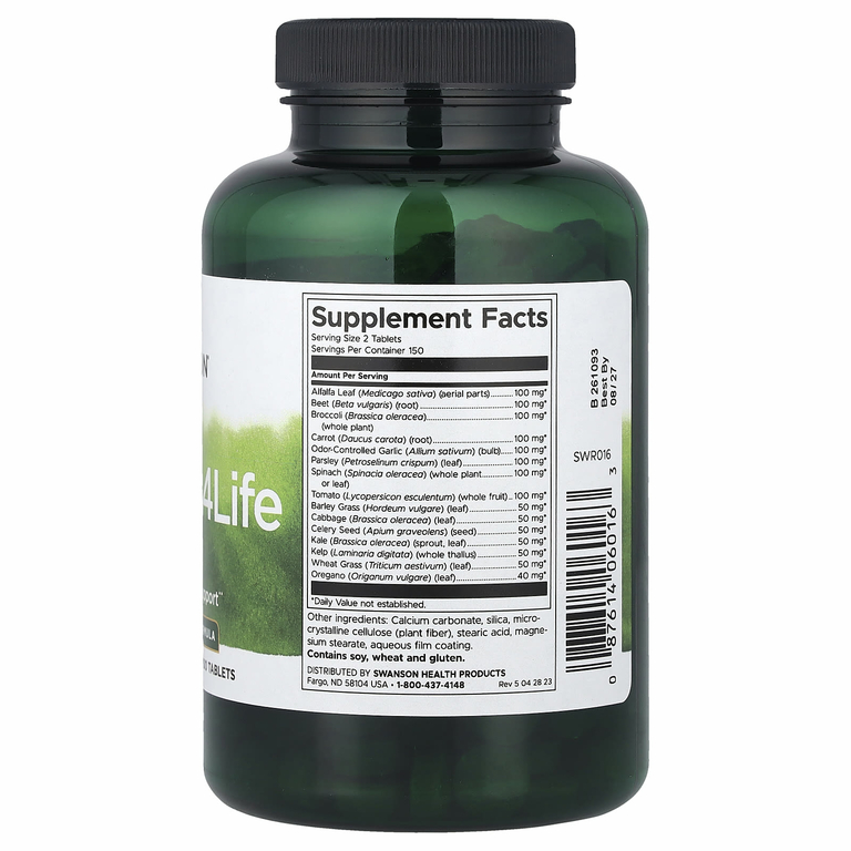 Swanson Vitamins, Veggies4Life, 300 таблеток (Товар снят с продажи) 