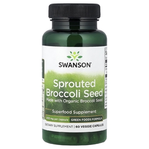 Swanson Vitamins, Пророщенные семена брокколи, 400 мг, 60 растительных капсул