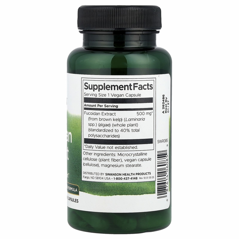 Swanson Vitamins, Экстракт фукоидана, 500 мг, 60 веганских капсул