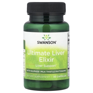 Swanson Vitamins, усовершенствованный эликсир для печени с фитосомой расторопши Siliphos®, 30 капсул (Товар снят с продажи) 
