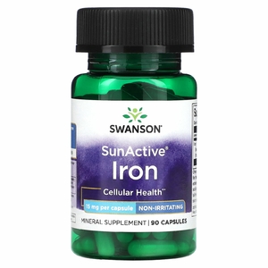 Swanson, SunActive, железо, 15 мг, 90 капсул (Товар снят с продажи) 