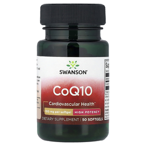 Swanson Vitamins, коэнзим Q10, высокая эффективность, 100 мг, 50 капсул