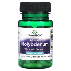 Swanson, Albion Molybdenum, 400 мкг, 60 растительных капсул