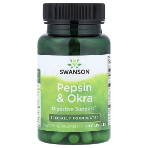 Swanson Vitamins, Пепсин и бамия, 90 капсул (Товар снят с продажи) 