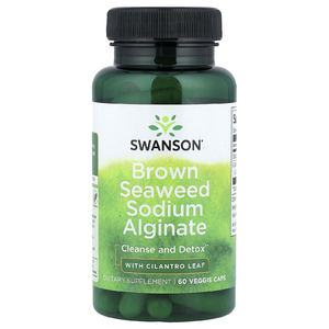 Swanson Vitamins, альгинат натрия из бурых водорослей с листьями кинзы, 60 растительных капсул