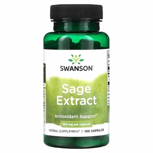 Swanson, Экстракт шалфея, 160 мг, 100 капсул