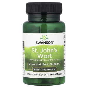Swanson Vitamins, зверобой с ромашкой и бакопой, 60 капсул (Товар снят с продажи) 