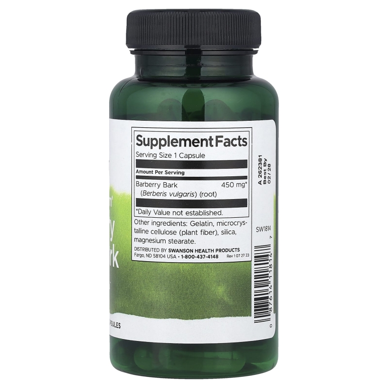 Swanson Vitamins, Full Spectrum®, кора корня барбариса, 450 мг, 60 капсул