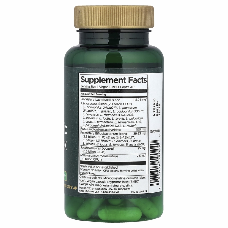 Swanson, Комплекс ультрапробиотиков, 60 веганских капсул Embo Caps® AP