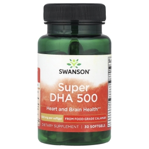 Swanson Vitamins, Super DHA 500, 500 мг, 30 мягких таблеток (Товар снят с продажи) 
