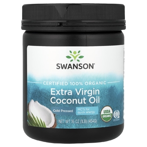 Swanson Vitamins, органическое нерафинированное кокосовое масло высшего качества, холодный отжим, 454 г (16 унций)