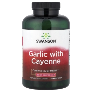 Swanson Vitamins, Чеснок с кайенским перцем, 200 капсул (Товар снят с продажи) 