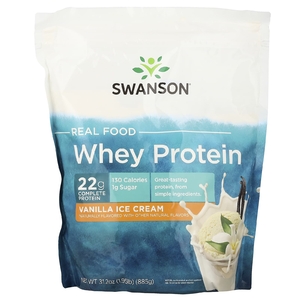Swanson, Real Food Whey Protein, ванильное мороженое, 885 г (1,95 фунта) (Товар снят с продажи) 