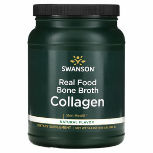 Swanson, Real Food Bone Broth Collagen, натуральный, 480 г (1,05 фунта)