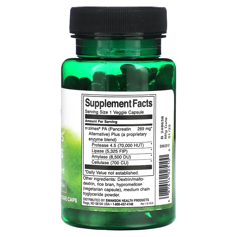 Swanson, N-Zimes PA Plus, 90 вегетарианских капсул (Товар снят с продажи) 