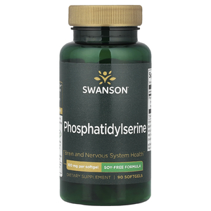 Swanson Vitamins, фосфатидилсерин, добавка без сои, 100 мг, 90 капсул