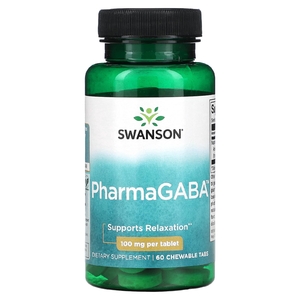 Swanson, PharmaGABA, 100 мг, 60 жевательных таблеток
