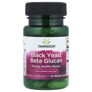 Swanson Vitamins, черный дрожжевой бета-глюкан, 30 растительных капсул (150 мг в капсуле) (Товар снят с продажи) 