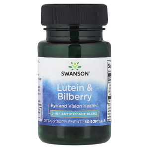 Swanson Vitamins, лютеин и черника, 60 капсул