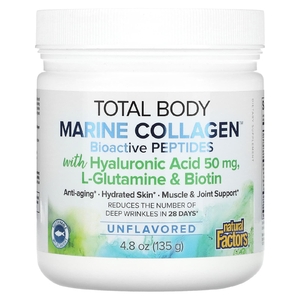 Natural Factors, Total Body Marine Collagen, биоактивные пептиды, без добавок, 135 г (4,8 унции)