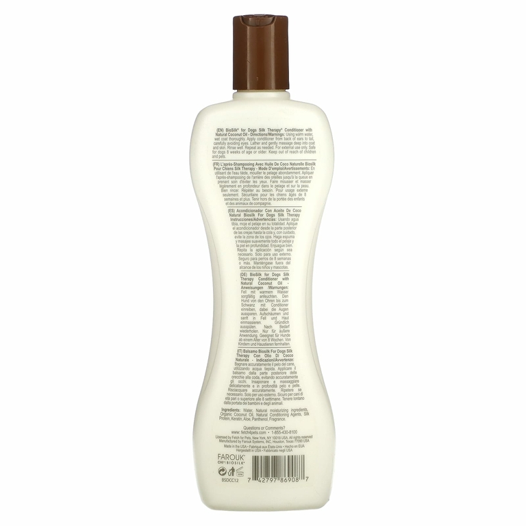 Biosilk, Silk Therapy с натуральным кондиционером с кокосовым маслом, для собак, 355 мл (12 жидк. унц.)