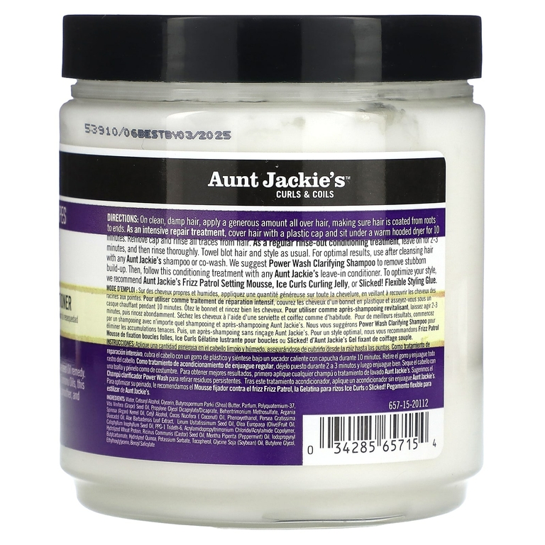 Aunt Jackie's Curls & Coils, Rescued, восстанавливающий кондиционер для утоления жажды, для естественных кудрей, изгибы и волны, 426 г (15 унций) (Товар снят с продажи) 