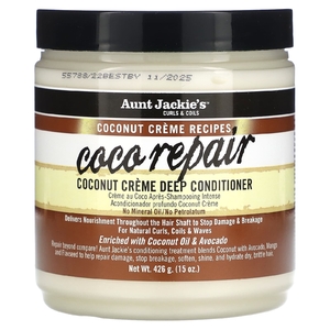 Aunt Jackie's Curls & Coils, Coco Repair, кондиционер для глубокого нанесения с кокосом, 426 г (15 унций) (Товар снят с продажи) 