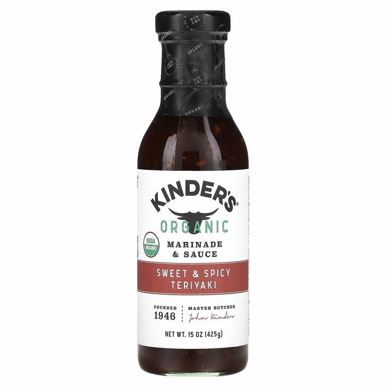 KINDER'S, Органический маринад и соус, сладкие и пряные терияки, 425 г (15 унций) (Товар снят с продажи) 