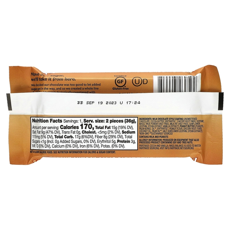 Lily's Sweets, Чашки с арахисовой пастой, в виде молочного шоколада, 2 чашки, 36 г (1,25 унции)