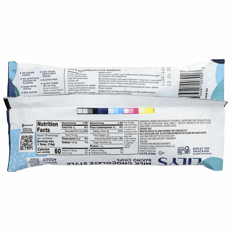 Lily's Sweets, Чипсы для выпечки, молочный шоколад, 35% какао, 255 г (9 унций)