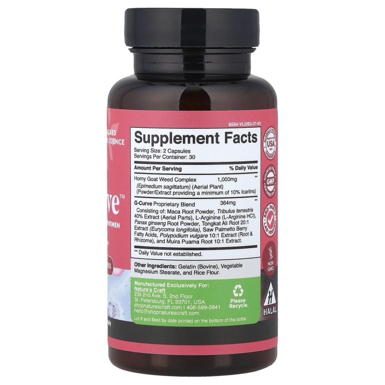 Nature's Craft, Women's Wellness, G-Curve ™, 590 мг, 60 капсул