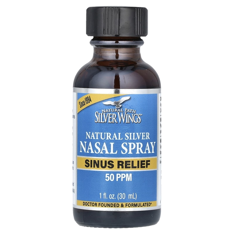 Natural Path Silver Wings, Натуральный серебряный спрей для носа, средство для облегчения пазух носа, 50 част. / Млн, 30 мл (1 жидк. унц.)