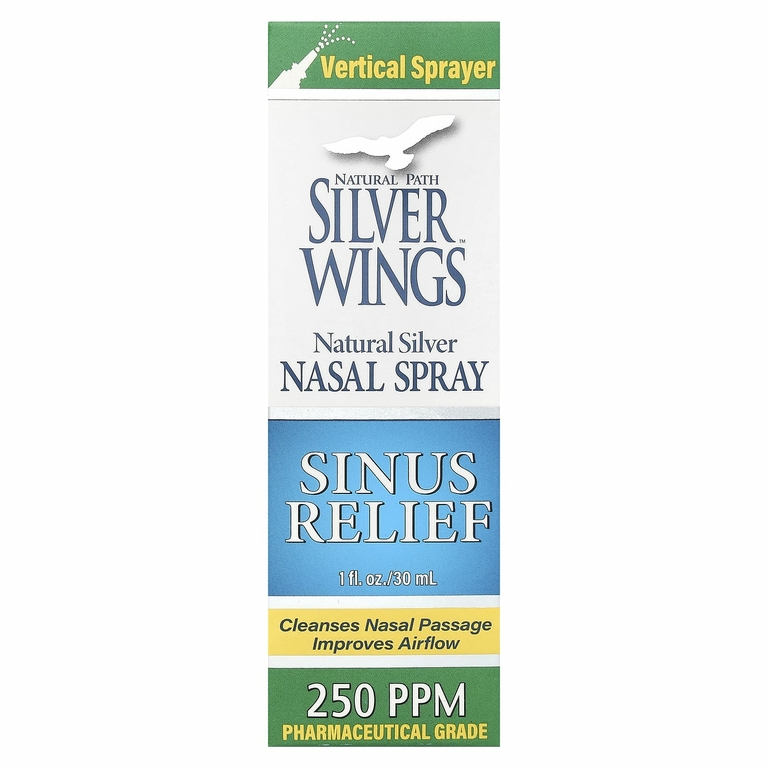 Natural Path Silver Wings, Natural Silver, спрей для носа, облегчение пазух, 250 част. / Млн, 30 мл (1 жидк. унц.)