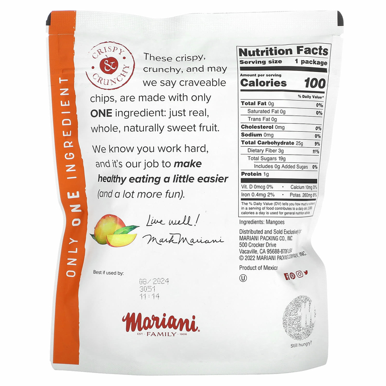 Mariani Dried Fruit, Манго, 28 г (1 унция) (Товар снят с продажи) 