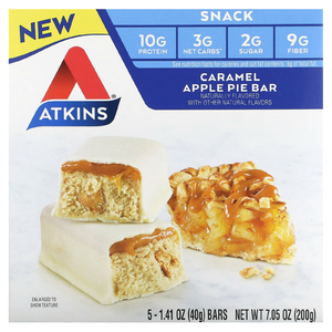 Atkins, Snack, батончик с карамельным и яблочным пирогом, 5 батончиков по 40 г (1,41 унции) (Товар снят с продажи) 