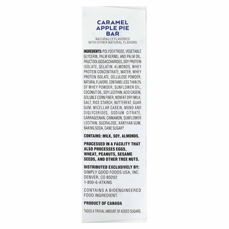Atkins, Snack, батончик с карамельным и яблочным пирогом, 5 батончиков по 40 г (1,41 унции) (Товар снят с продажи) 