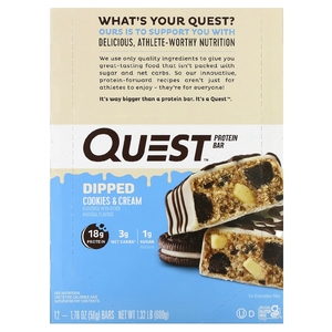 Quest Nutrition, Протеиновый батончик, печенье со сливками, 12 батончиков, 50 г (1,76 унции)