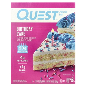 Quest Nutrition, Протеиновый батончик, праздничный торт, 4 батончика, 60 г (2,12 унции)