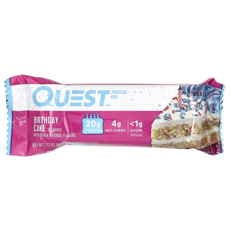 Quest Nutrition, Протеиновый батончик, праздничный торт, 4 батончика, 60 г (2,12 унции)