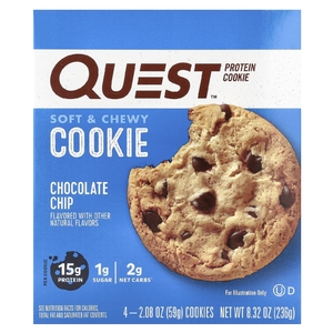 Quest Nutrition, Протеиновое печенье, шоколадная крошка, 4 пакетика, 59 г (2,08 унции)