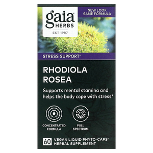Gaia Herbs, Rhodiola Rosea, 60 растительных капсул с жидкостью