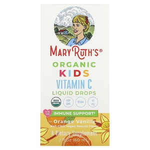 MaryRuth's, Organic, жидкие капли с витамином C для детей, для детей от 4 до 13 лет, с апельсином и ванилью, 60 мл (2 жидк. унц.)