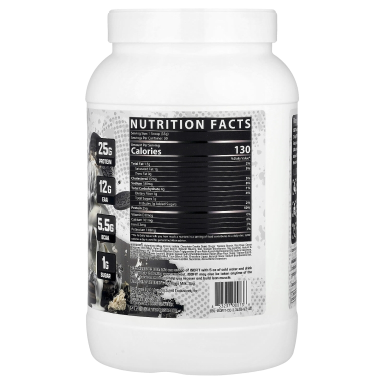 Nutrex Research, IsoFit® Protein, десертный изолят премиального качества, печенье и сливки, 1050 г (2,3 фунта)